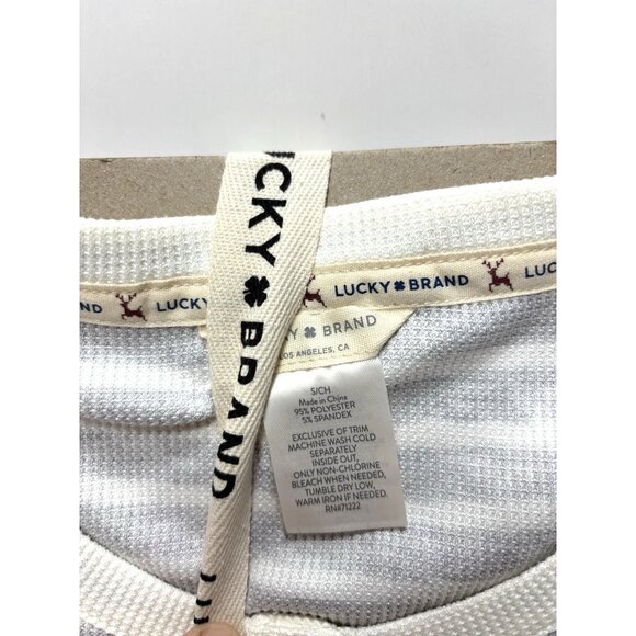 Lucky Brand PJ Set Small Crew Neck Top Pants Cozy Warm Thermal Base Layer Lounge - Picture 2 of 5